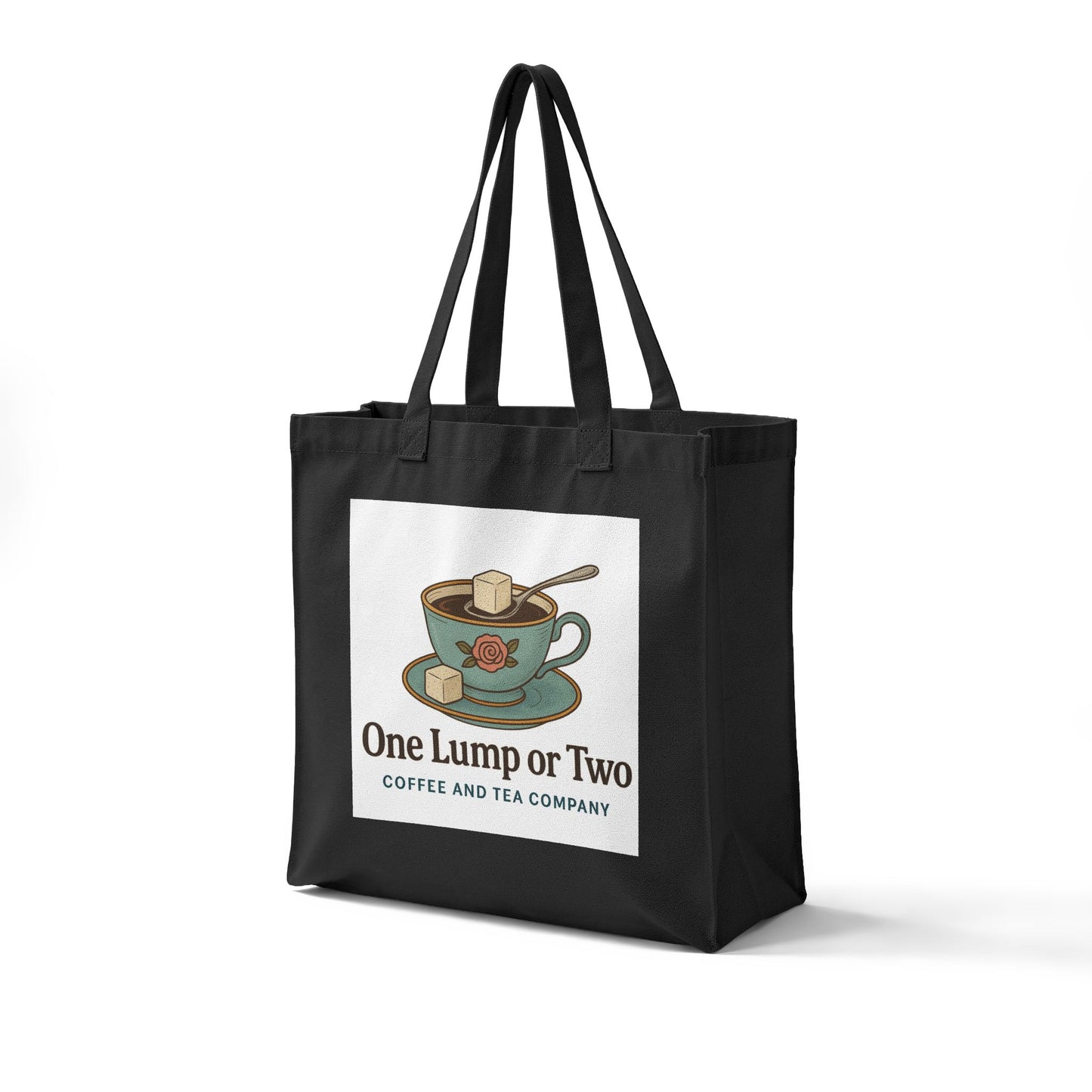 Canvas Tote Bag — "One Lump or Two" Coffee & Tea Reusable Grocery Tote