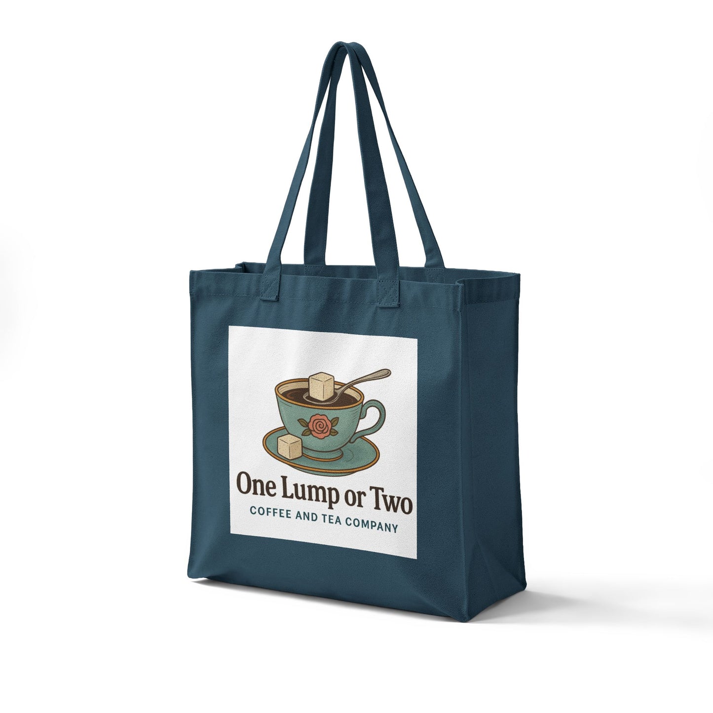 Canvas Tote Bag — "One Lump or Two" Coffee & Tea Reusable Grocery Tote