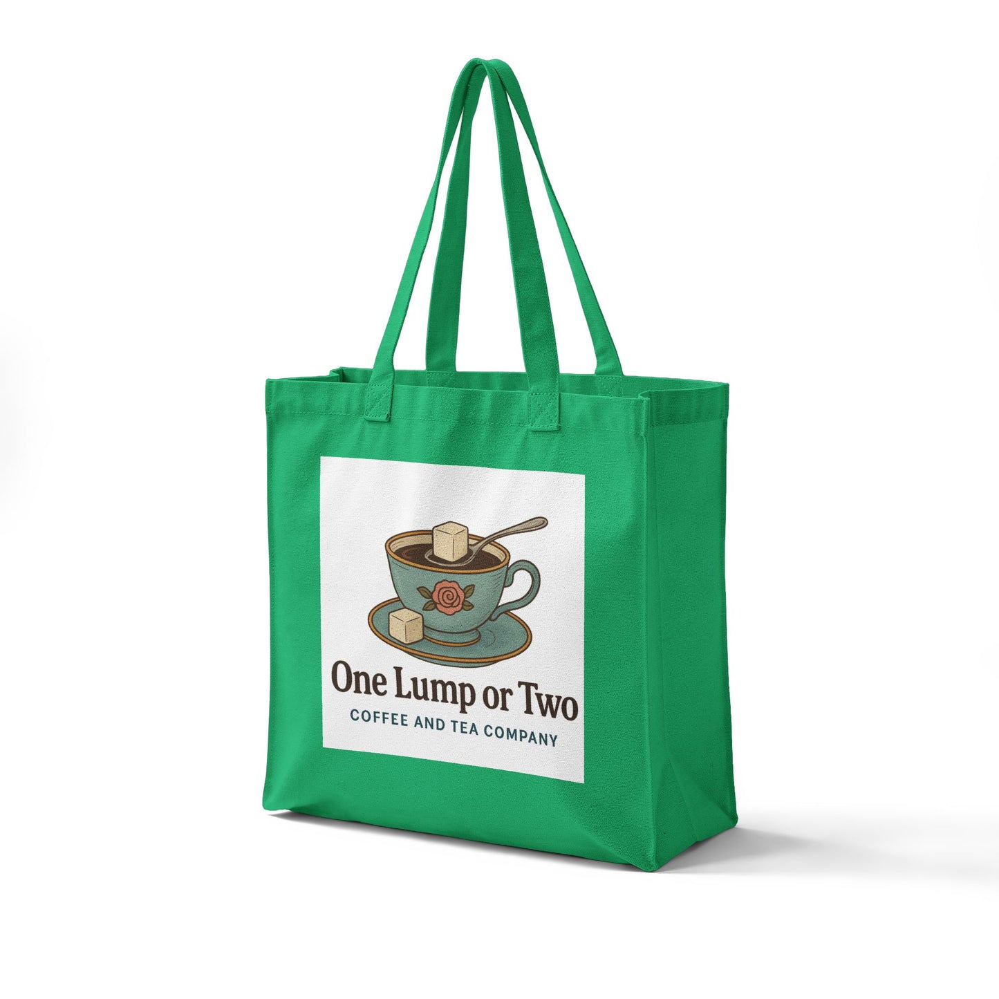 Canvas Tote Bag — "One Lump or Two" Coffee & Tea Reusable Grocery Tote