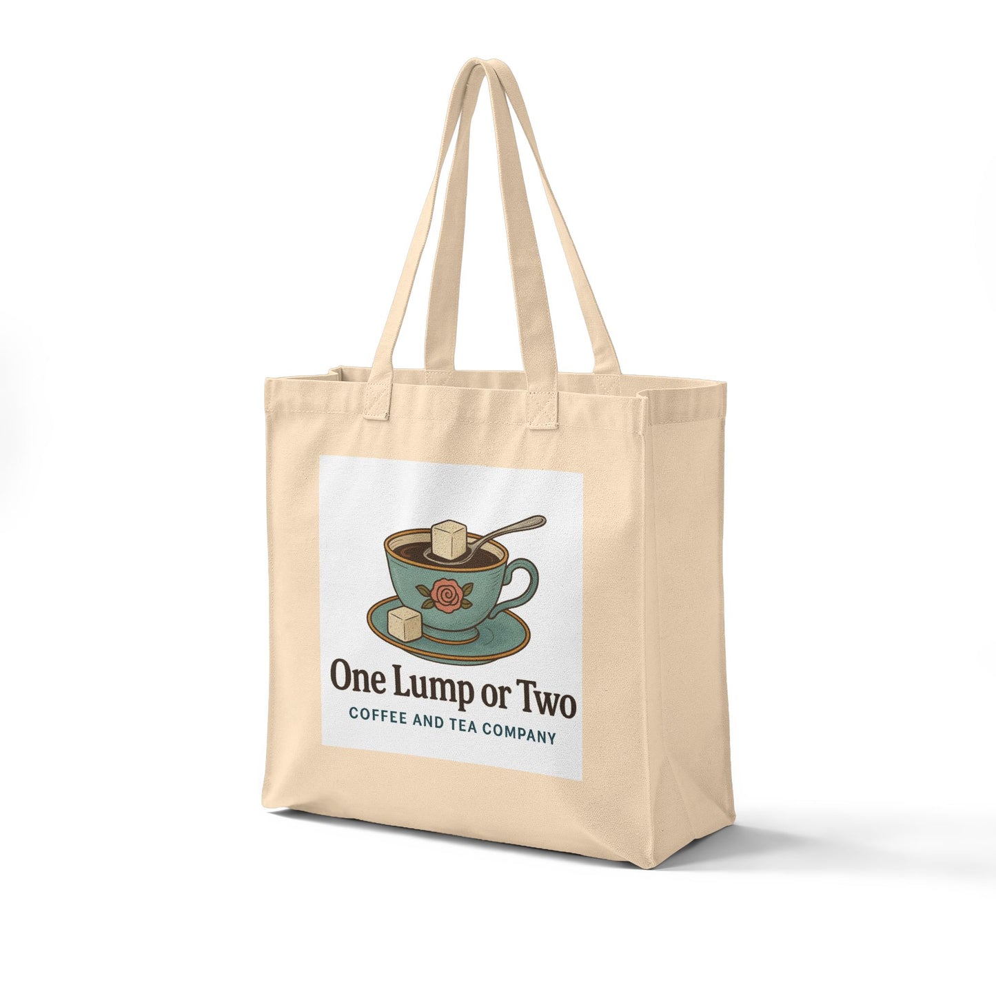 Canvas Tote Bag — "One Lump or Two" Coffee & Tea Reusable Grocery Tote