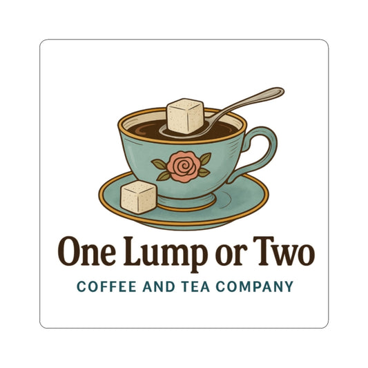 Sticker — "One Lump or Two" Vintage Coffee & Tea Logo Kiss-Cut Sticker