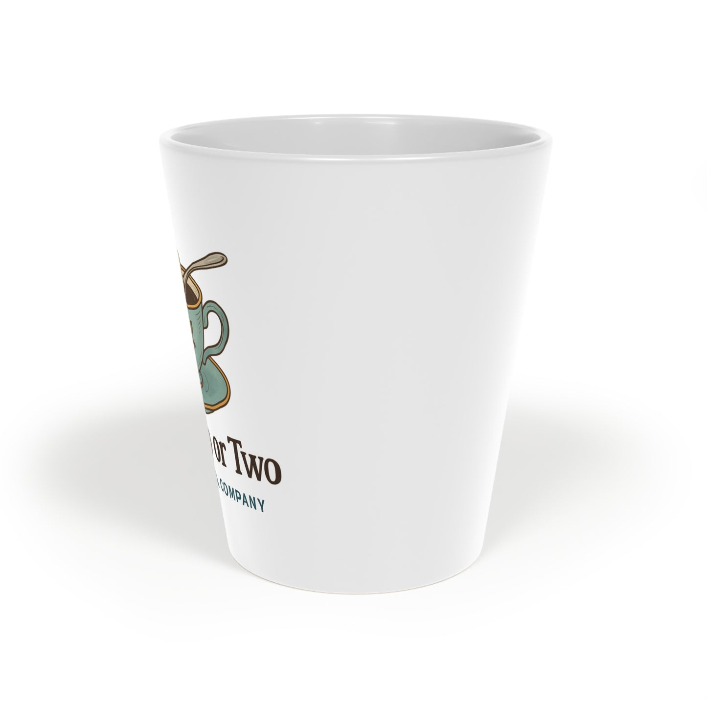 Latte Mug — 'One Lump or Two' Vintage Coffee Cup, 12oz Ceramic